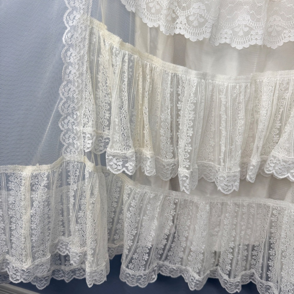 Gunne Sax by Jessica McClintock Vintage Lace Wedding Dress Ivory Maxi Boho 70s - Picture 12 of 16